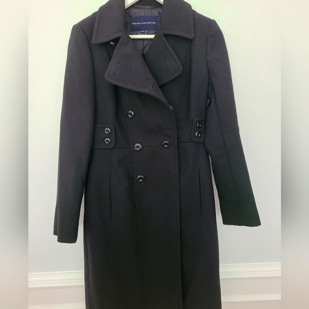 French connection lined coat - navy